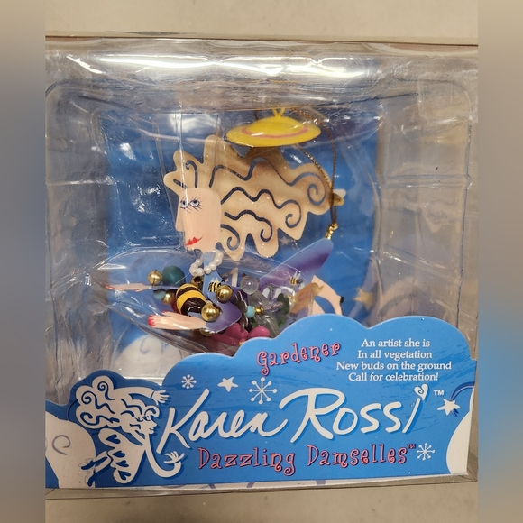 Silvestri Karen Rossi Hanging Metal Ornament Fanciful Flights Gardener Bees - Picture 1 of 8